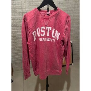 Boston Massachusetts Crewneck Sweatshirt Distressed Graphic Pullover‎ Casual
